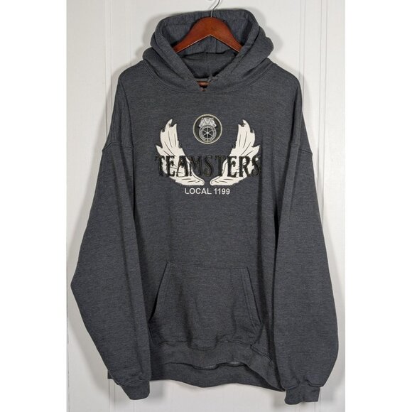 Teamsters Local 1199 Union Hoodie Sweatshirt Gray Adult Size XXL 2XL Cincinnati - Picture 1 of 4